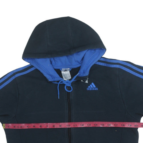Adidas Men's Blue Full Zip Hoodie Size S Logo Sportswear