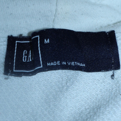 GAP Women White Full Zip Hoodie Medium Cotton Blend Casual