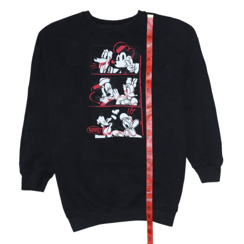 Disney Women Black XS Pullover Sweatshirt Mickey & Friends Print