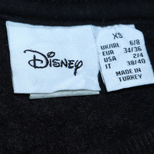 Disney Women Black XS Pullover Sweatshirt Mickey & Friends Print