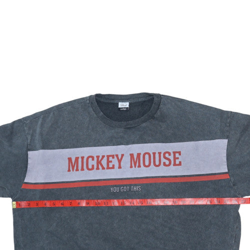 Disney George Women Grey Mickey Mouse Crew Neck Sweatshirt XL 20-22