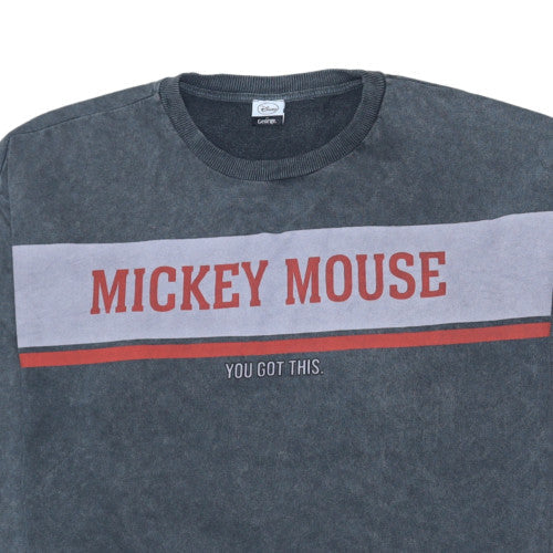 Disney George Women Grey Mickey Mouse Crew Neck Sweatshirt XL 20-22