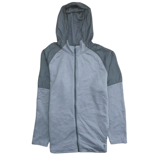 Under Armour Men’s Grey Full Zip ColdGear Hoodie Size M Relaxed Fit