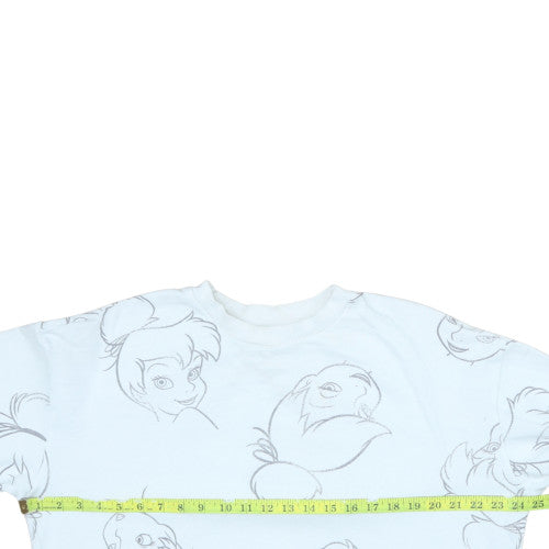 Disney Classics at George Women White Tinkerbell Pullover Sweatshirt Size 16
