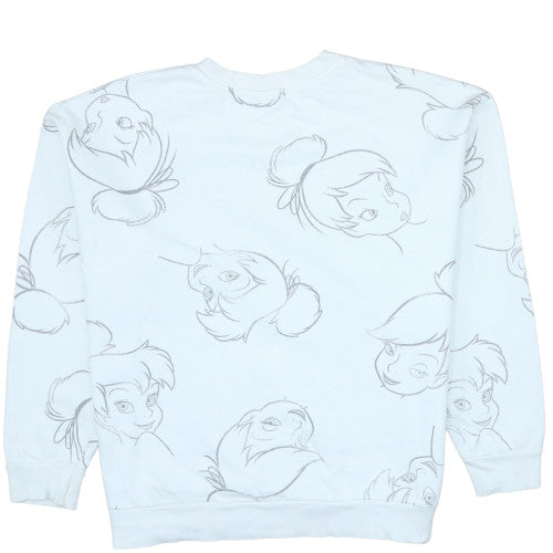 Disney Classics at George Women White Tinkerbell Pullover Sweatshirt Size 16