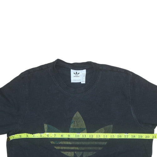 Adidas Men's Black Trefoil Logo Graphic Cotton T-Shirt M