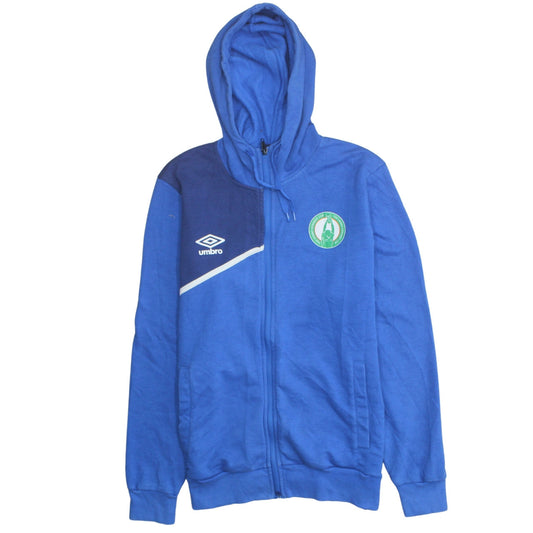 Umbro Men Blue Full Zip Hoodie Size M Sports Football Logo