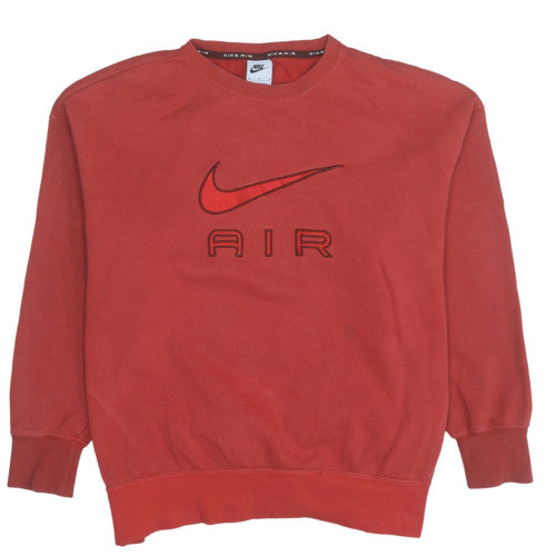 Nike Womens Red Air Crew Neck Pullover Sweatshirt M