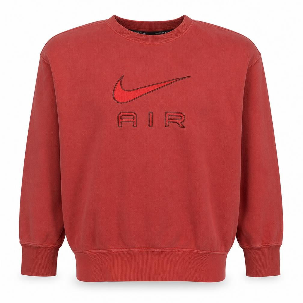 Front view of Nike women’s red air crew neck pullover sweatshirt m