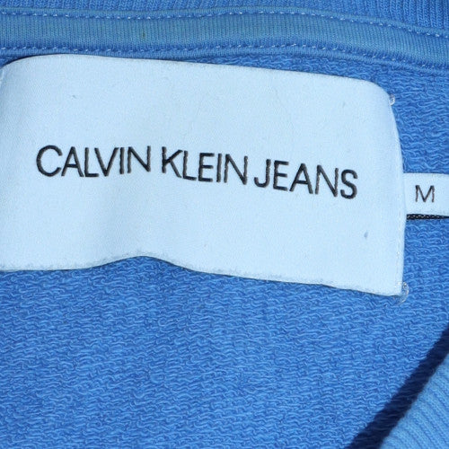 Calvin Klein Jeans Men's Blue Logo Cotton Crew Neck Sweatshirt M