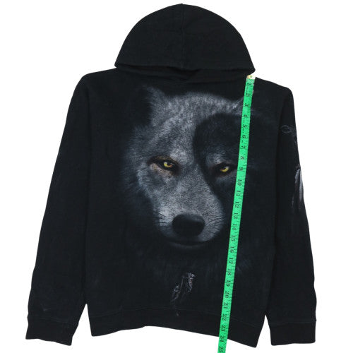 Spiral Men's Black Wolf Graphic Pullover Hoodie Size L