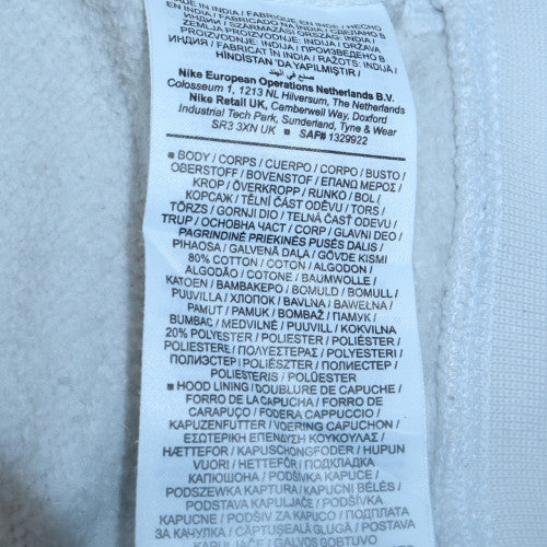 Nike Men's White Pullover Hoodie Small Regular Fit Fleece