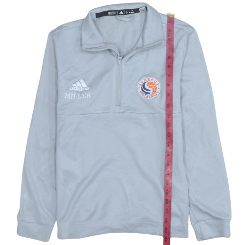 Adidas Men Grey Fleece 1/4 Zip Pullover Sweatshirt M Volleyball