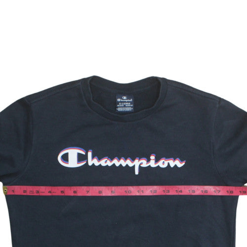 Champion Boys Black Crew Neck Pullover Sweatshirt 13-14 Years