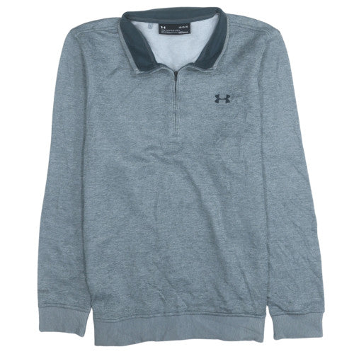 Under Armour Men's Grey 1/4 Zip Mock Neck Fleece Sweatshirt Size L