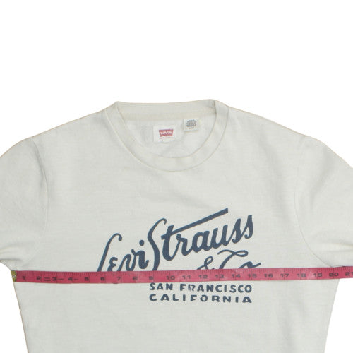 Levi's Men's White Pullover Logo Crew Neck Sweatshirt Size S