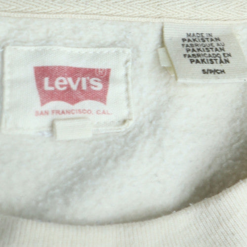 Levi's Men's White Pullover Logo Crew Neck Sweatshirt Size S