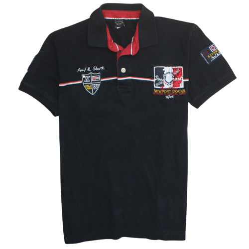 Paul & Shark Men's Black 3XL Yachting Embroidered Nautical Polo Shirt