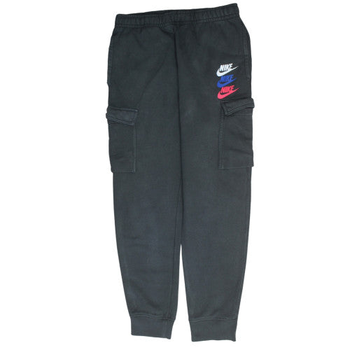 Nike Men's Black Jogger Cargo Trousers Medium Fleece