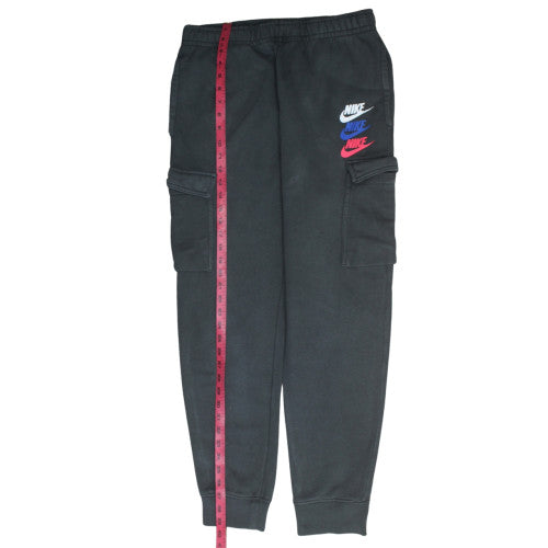 Nike Men's Black Jogger Cargo Trousers Medium Fleece