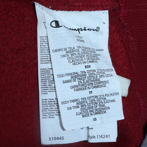Champion Men's Red XS Pullover Hoodie with Logo