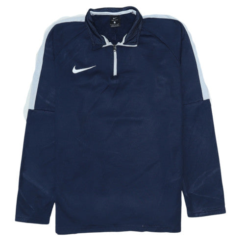 Nike Men Blue Dri-Fit 1/4 Zip Athletic Sweatshirt S