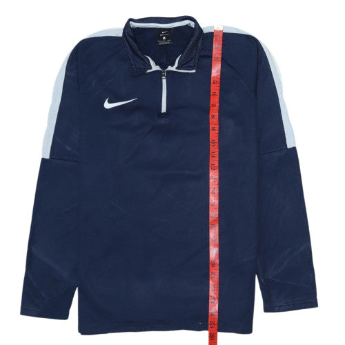 Nike Men Blue Dri-Fit 1/4 Zip Athletic Sweatshirt S