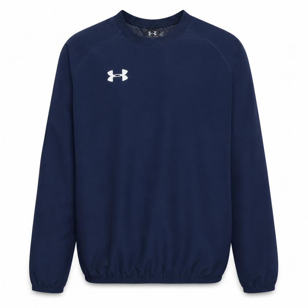 Front view of Under Armour Men's Navy Crew Neck Pullover Sweatshirt S