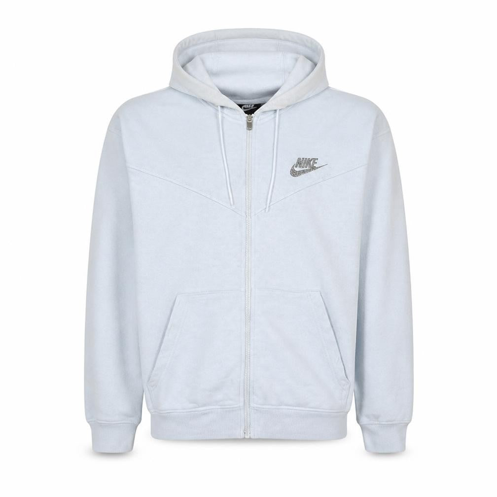 Nike Men's White Full Zip Hoodie Size M Fleece Regular Fit