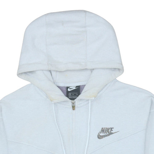 Nike Men's White Full Zip Hoodie Size M Fleece Regular Fit