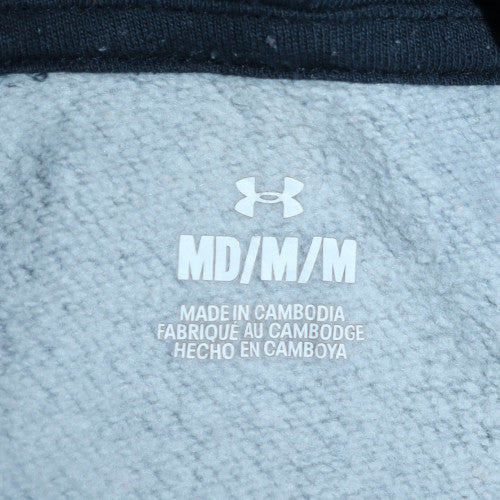 Under Armour Men's Grey & Black Pullover Hoodie Size M Cotton Blend