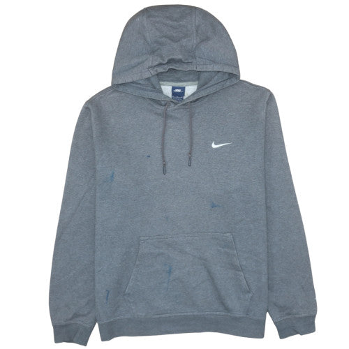 Nike Men Grey Fleece Pullover Hoodie XL Regular Fit Logo