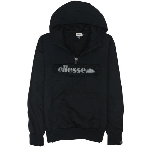 Ellesse Men's Black 1/2 Zip Hooded Sweatshirt Size M Lightweight Logo