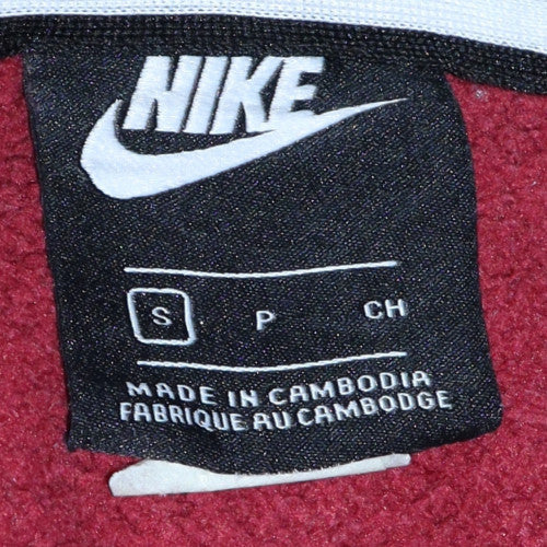 Nike Air Men's Burgundy Half Zip Hoodie Size S Cotton Blend