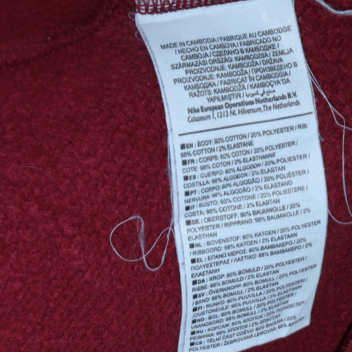 Nike Air Men's Burgundy Half Zip Hoodie Size S Cotton Blend