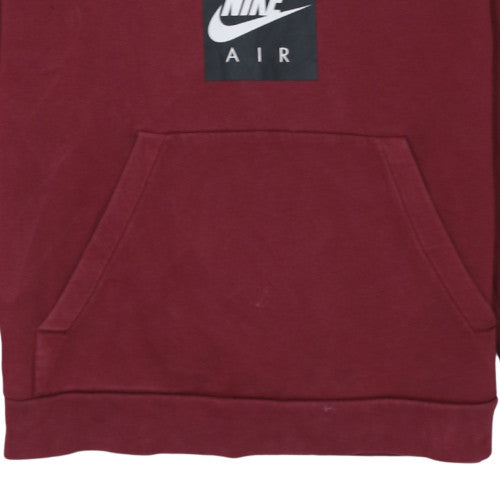Nike Air Men's Burgundy Half Zip Hoodie Size S Cotton Blend