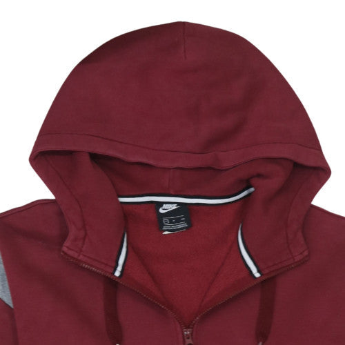 Nike Air Men's Burgundy Half Zip Hoodie Size S Cotton Blend