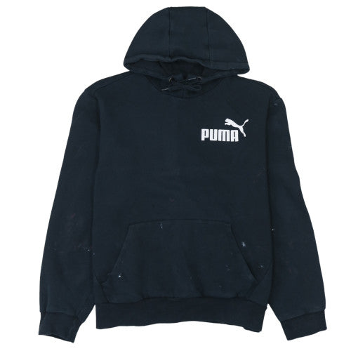Puma Mens Black Pullover Hoodie L Logo Sports Fleece Sweatshirt