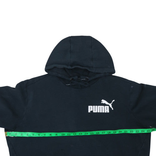 Puma Mens Black Pullover Hoodie L Logo Sports Fleece Sweatshirt