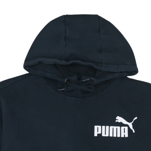 Puma Mens Black Pullover Hoodie L Logo Sports Fleece Sweatshirt
