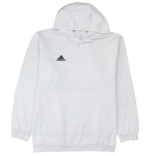 Adidas Men's White 2XL Pullover Hoodie with Logo