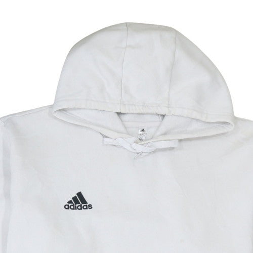 Adidas Men's White 2XL Pullover Hoodie with Logo