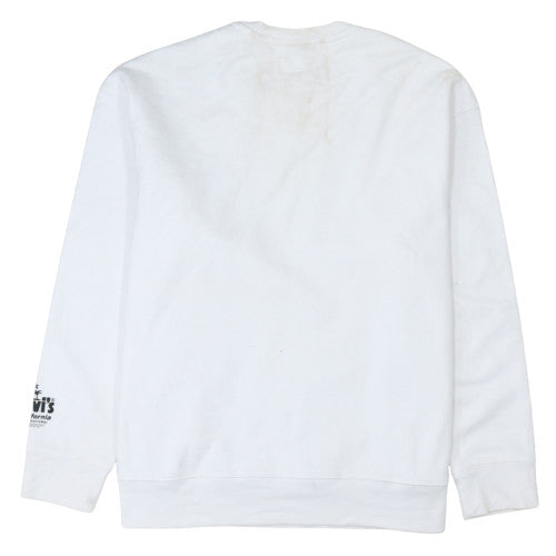 Levi's Women's White Relaxed Sweatshirt L Crew Neck Graphic Print