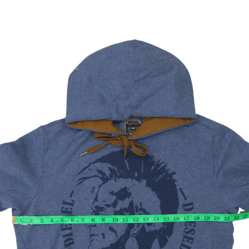 Diesel Mens Blue L Pullover Hoodie Graphic Print Cotton Blend