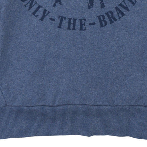 Diesel Mens Blue L Pullover Hoodie Graphic Print Cotton Blend