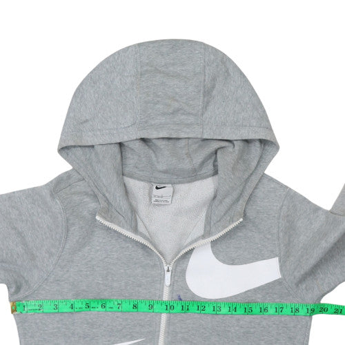 Nike Boys Grey Full Zip Hoodie Size L 147-158cm Fleece Sweatshirt