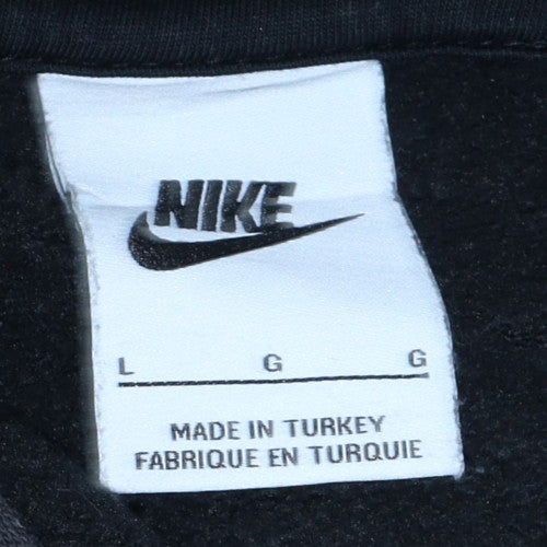 Nike Mens Black Pullover Hoodie L Sports Fleece Sweatshirt
