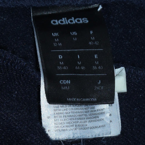 Adidas Women's Blue Jogger Trousers M Fleece Elastic Waist