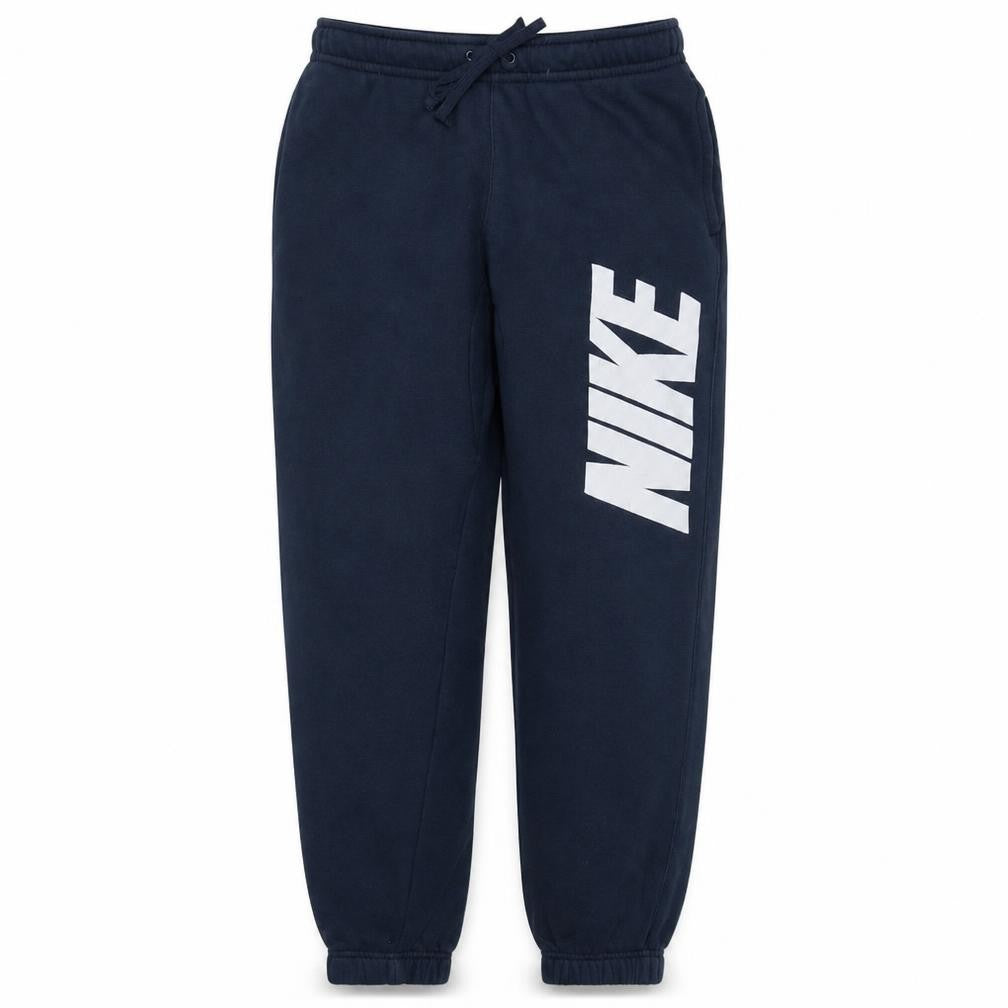 Front view of Nike Men's Blue Small Logo Fleece Sweatpants Joggers