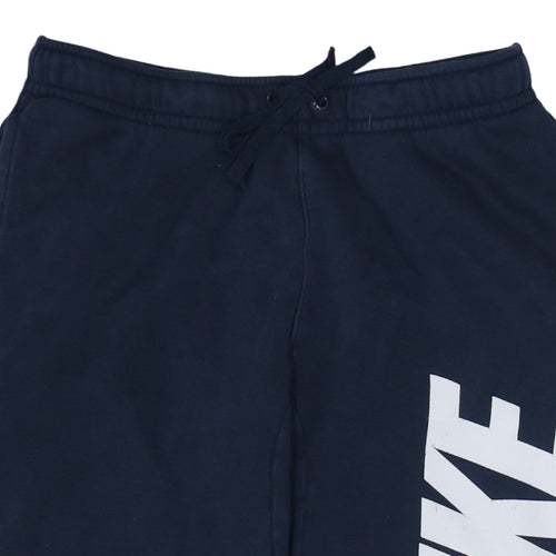 Nike Men's Blue Small Logo Fleece Sweatpants Joggers